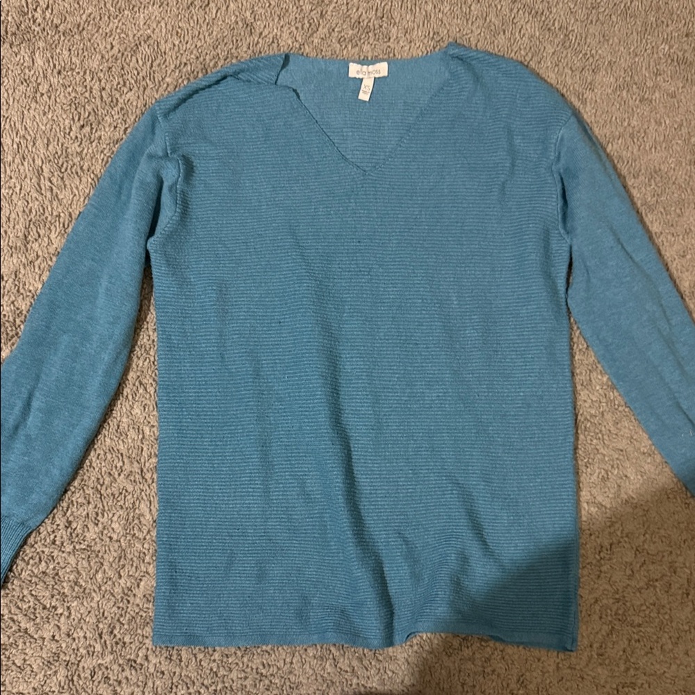 Ella Moss Teal V-Neck Sweater for Men